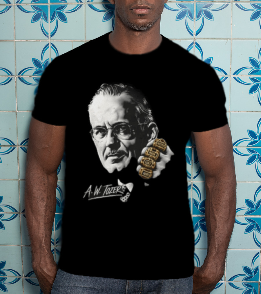 A W Tozer Glasses Three Championship Rings T-Shirt