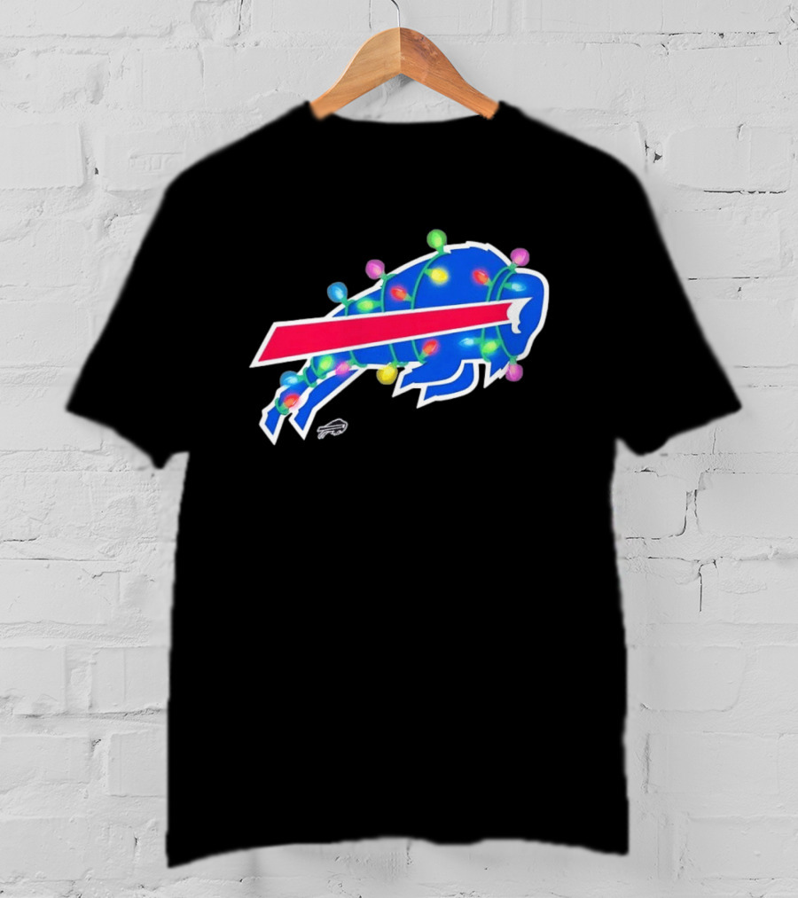 Buffalo Bills Christmas Holiday Lights Football Team Festive Celebration T-Shirt