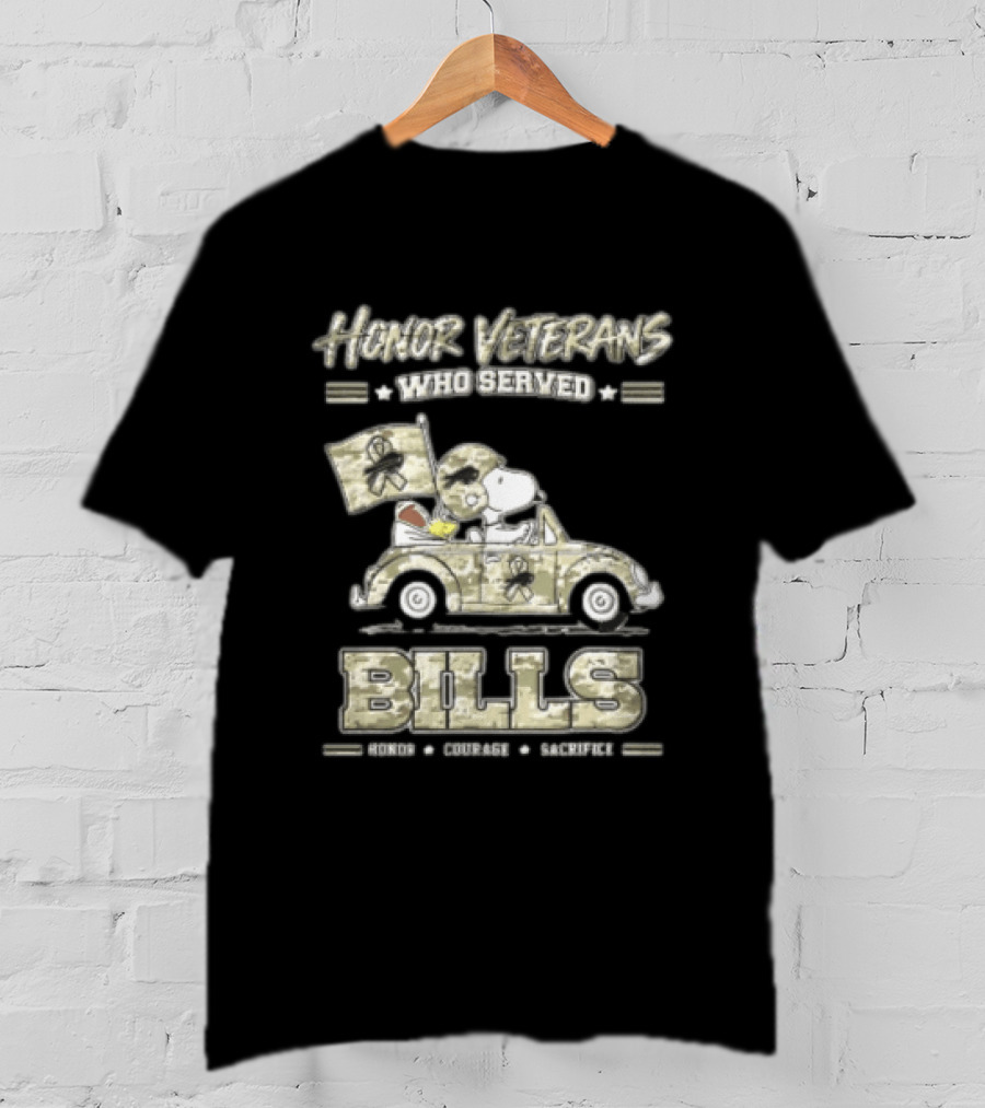 Buffalo Bills Peanuts Snoopy Honor Veterans Who Served T-Shirt