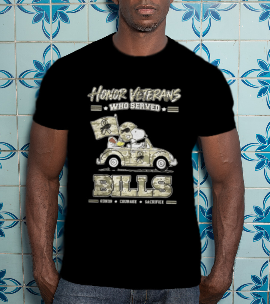 Buffalo Bills Peanuts Snoopy Honor Veterans Who Served T-Shirt