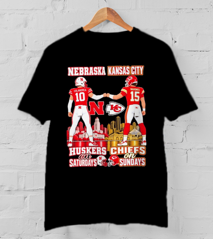 Nebraska Huskers Colandrea Saturdays Kansas City Chiefs Mahomes Sundays T-Shirt