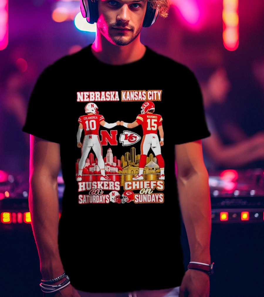 Nebraska Huskers Colandrea Saturdays Kansas City Chiefs Mahomes Sundays T-Shirt