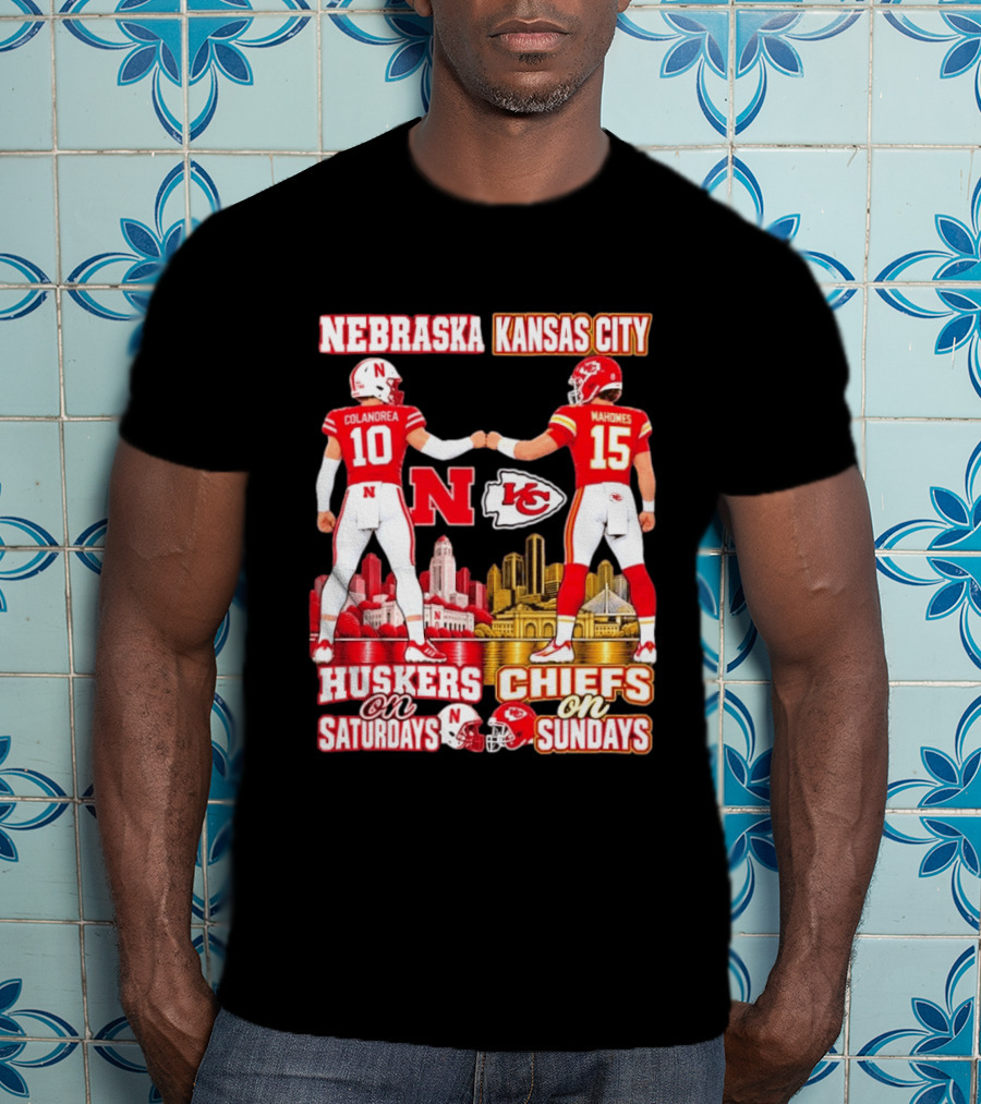 Nebraska Huskers Colandrea Saturdays Kansas City Chiefs Mahomes Sundays T-Shirt