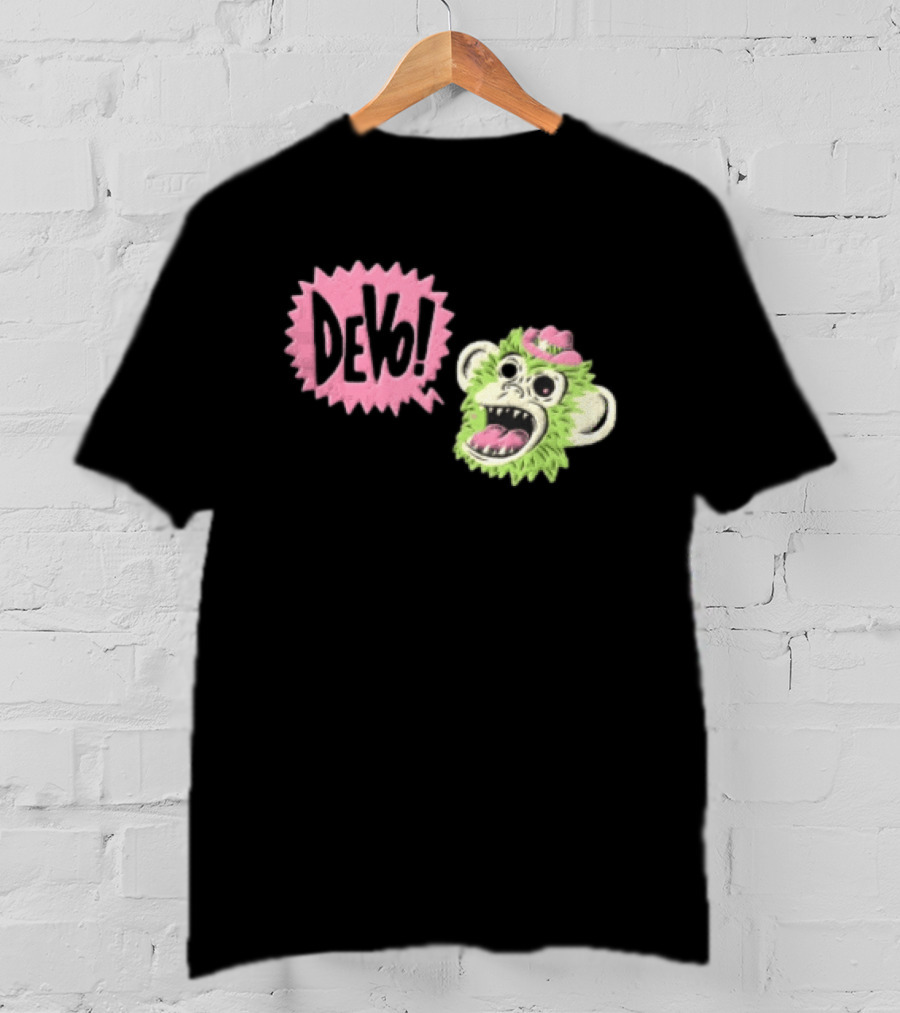 Devo Green Monkey Pink Hat T-Shirt