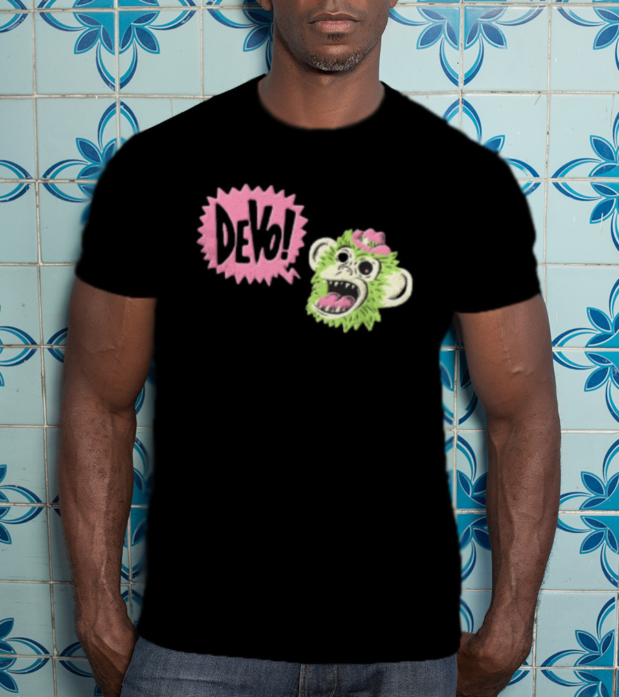 Devo Green Monkey Pink Hat T-Shirt