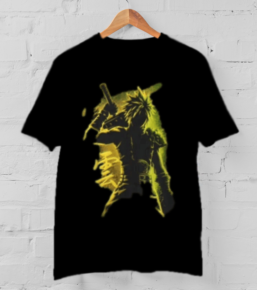 Final Fantasy Spiky Haired Warrior Sword Victory T-Shirt
