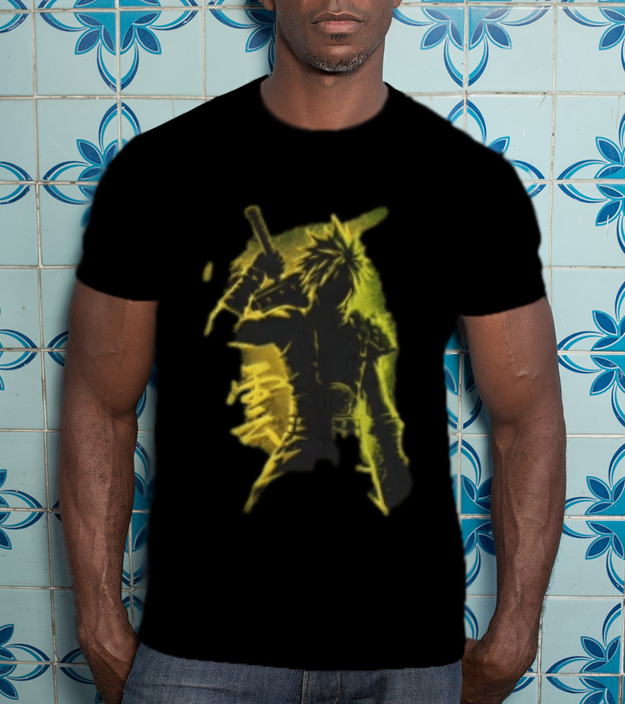 Final Fantasy Spiky Haired Warrior Sword Victory T-Shirt
