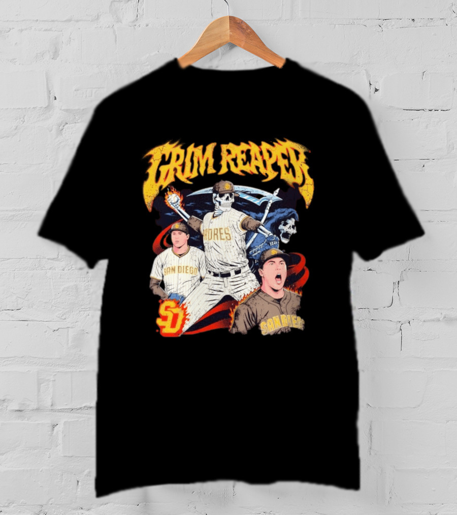 Grim Reaper Padres San Diego Baseball SD T-Shirt