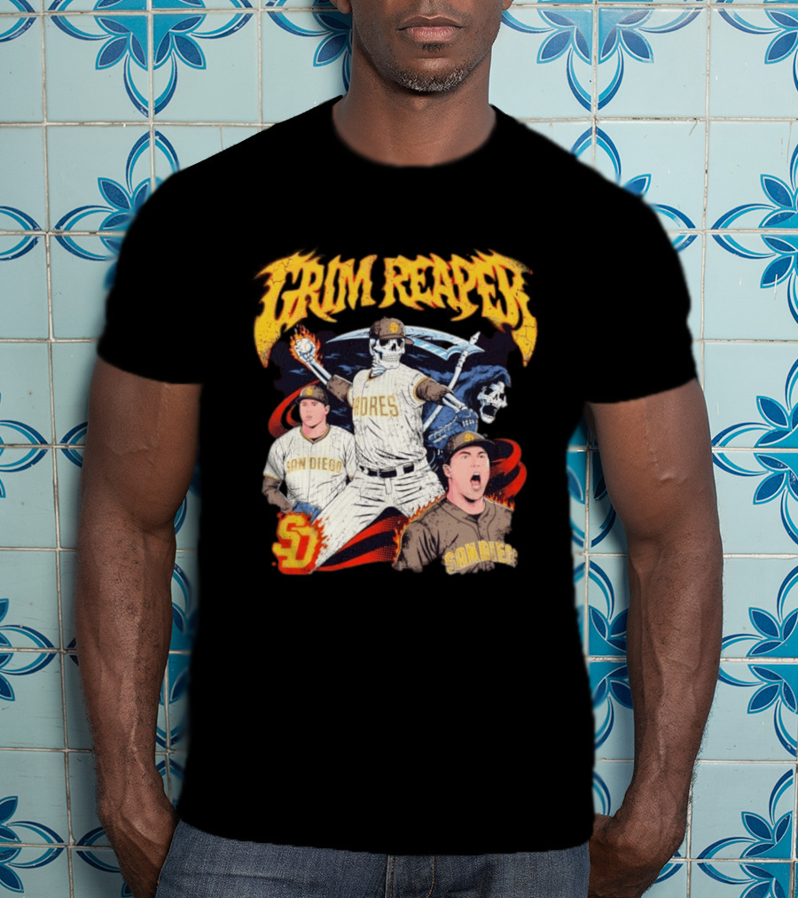 Grim Reaper Padres San Diego Baseball SD T-Shirt