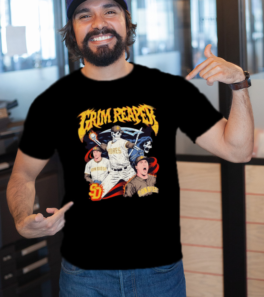 Grim Reaper Padres San Diego Baseball SD T-Shirt