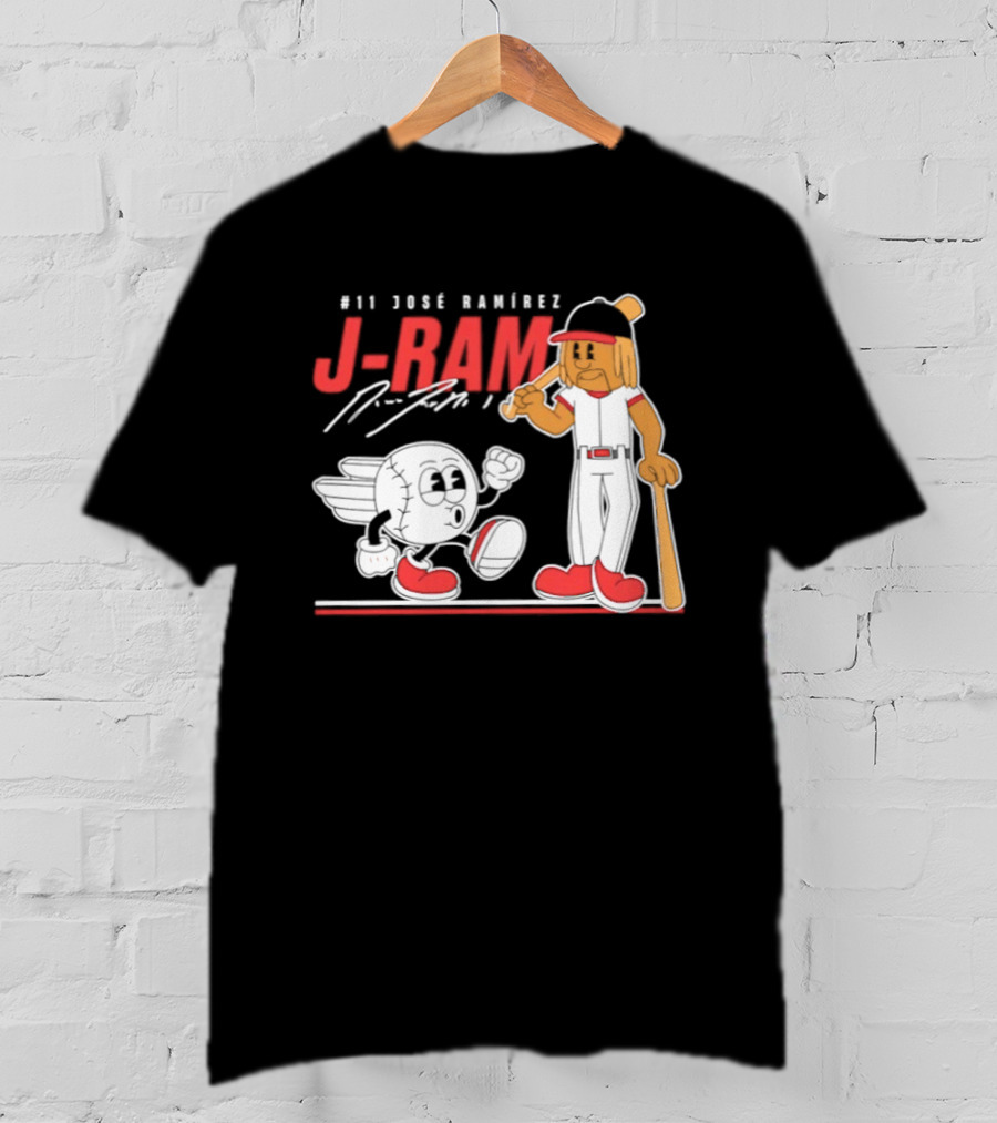 J Ram José Ramírez Number 11 Cleveland Guardians Baseball Cartoon Characters T-Shirt