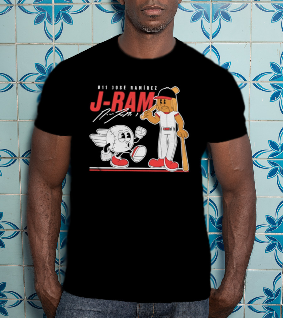 J Ram José Ramírez Number 11 Cleveland Guardians Baseball Cartoon Characters T-Shirt