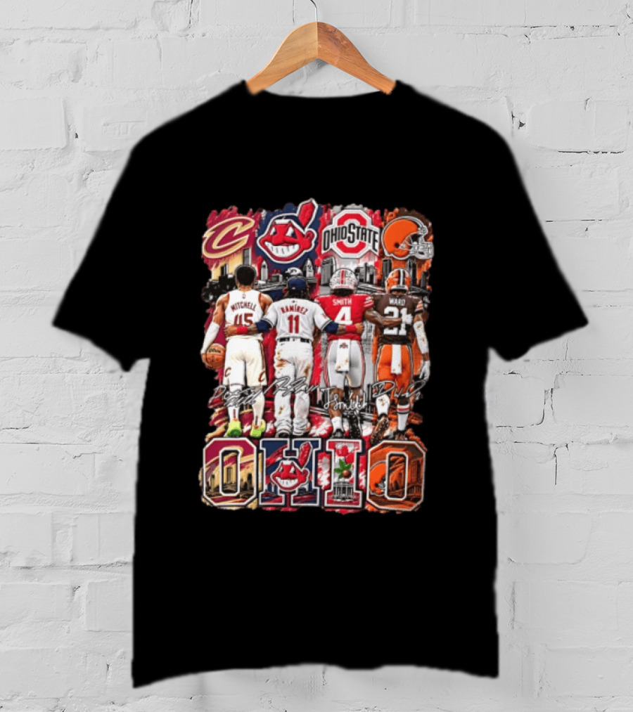 Ohio Cavaliers Guardians Buckeyes Browns Mitchell Ramirez Smith Ward T-Shirt
