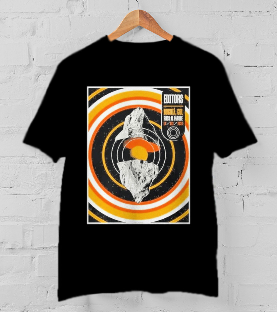 Editors Band Bogota Colombia Rock Al Parque October 12 2026 Concert Retro Circles And Mountain T-Shirt