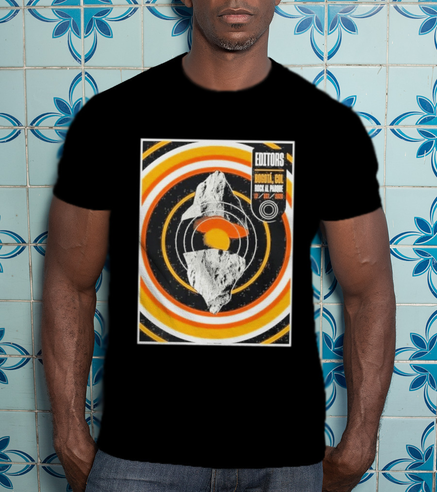 Editors Band Bogota Colombia Rock Al Parque October 12 2026 Concert Retro Circles And Mountain T-Shirt