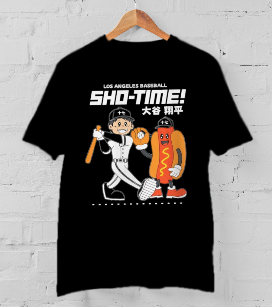 Los Angeles Baseball Sho Time Shohei Ohtani Hotdog T-Shirt