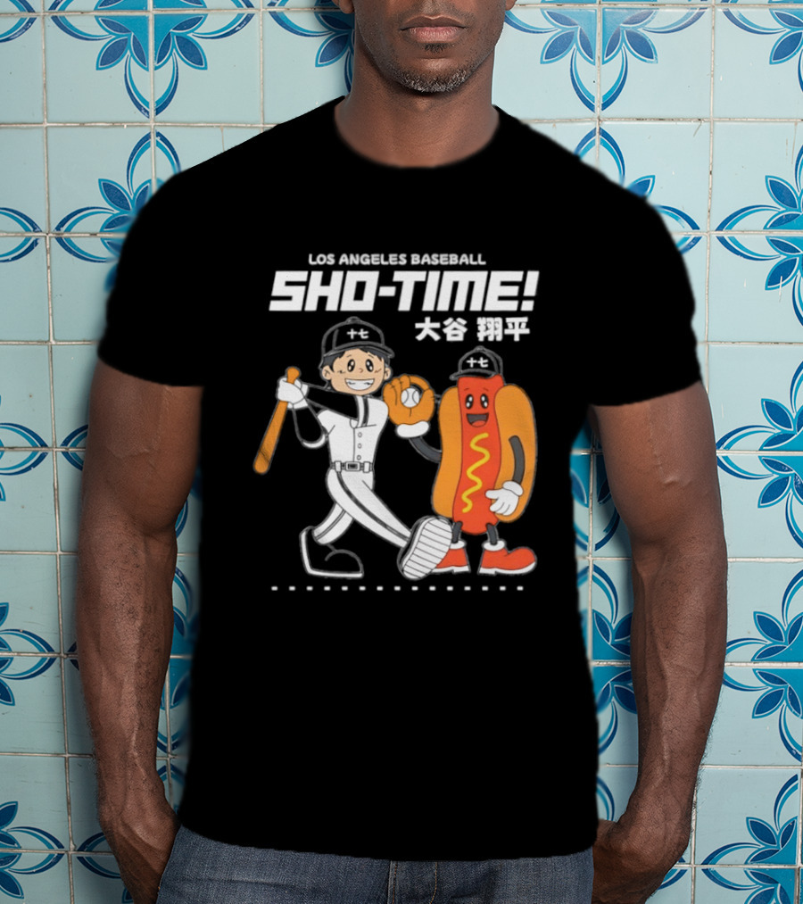 Los Angeles Baseball Sho Time Shohei Ohtani Hotdog T-Shirt
