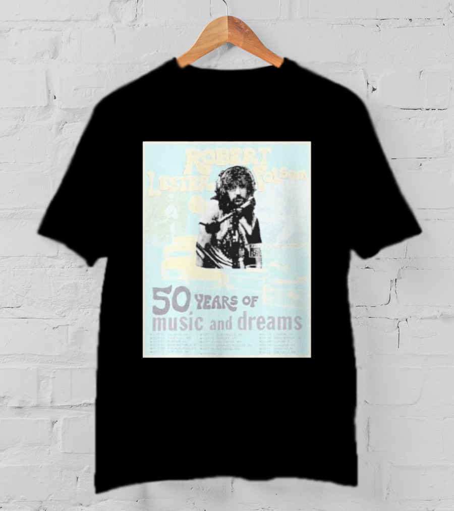 Robert Lester Folsom 50 Years Of Music And Dreams Tour 2026 Atlanta GA To Brussels BE Dates Short Black T-Shirt