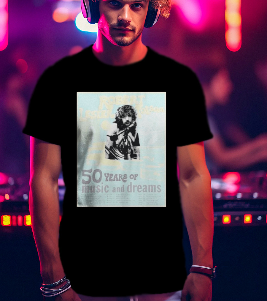 Robert Lester Folsom 50 Years Of Music And Dreams Tour 2026 Atlanta GA To Brussels BE Dates Short Black T-Shirt