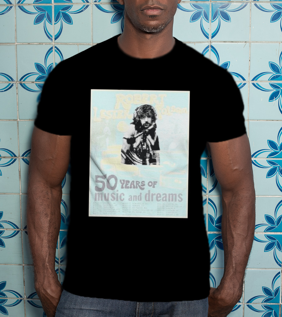 Robert Lester Folsom 50 Years Of Music And Dreams Tour 2026 Atlanta GA To Brussels BE Dates Short Black T-Shirt