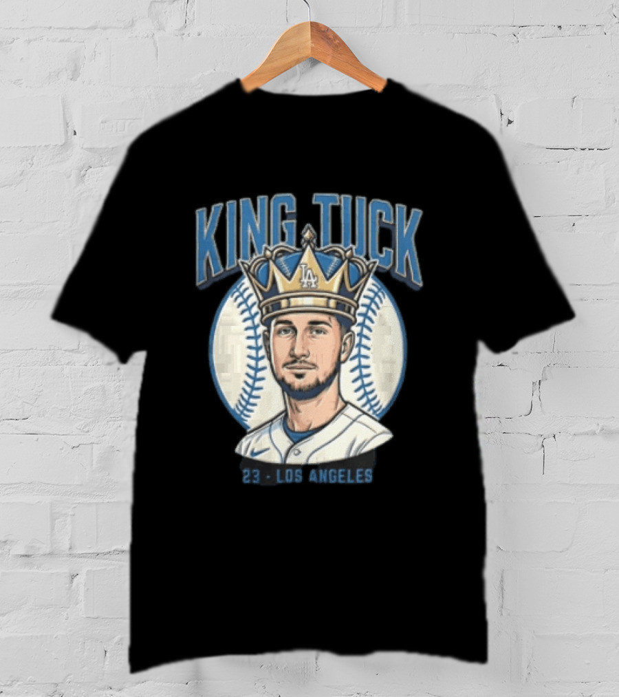 King Tuck Los Angeles Dodgers 23 Baseball Crown T-Shirt