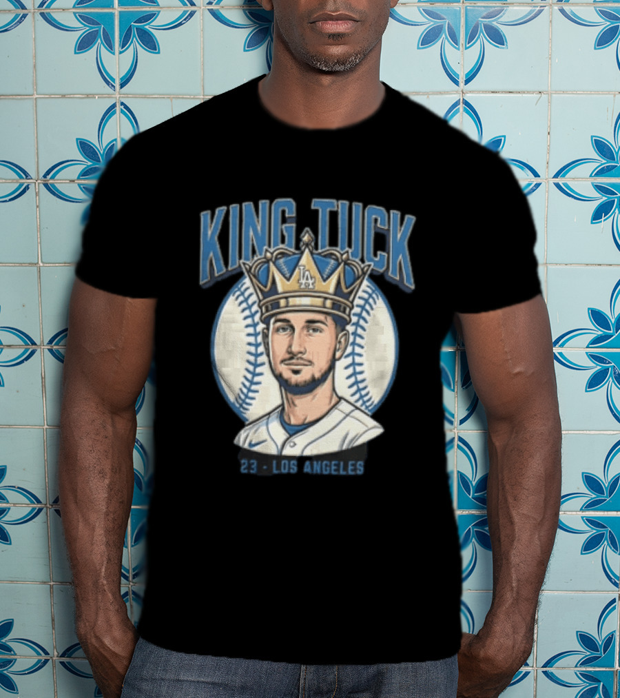 King Tuck Los Angeles Dodgers 23 Baseball Crown T-Shirt