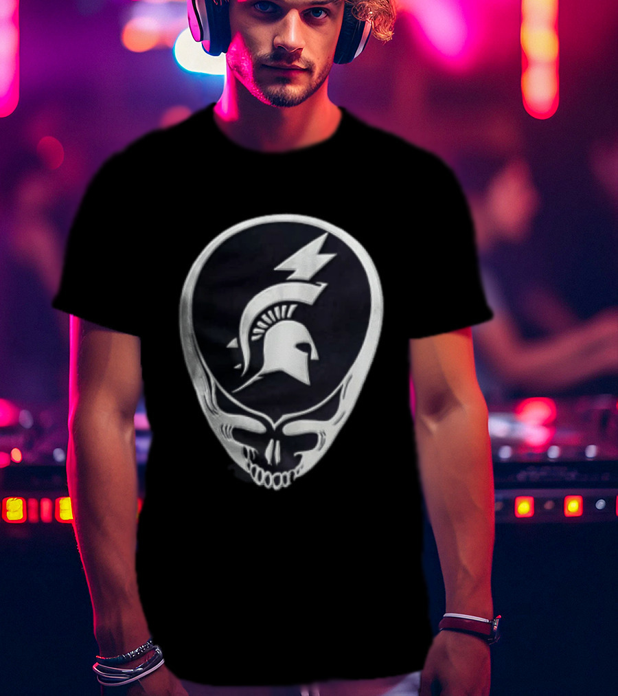 Michigan State University Spartan Helmet Steal Your Face T-Shirt