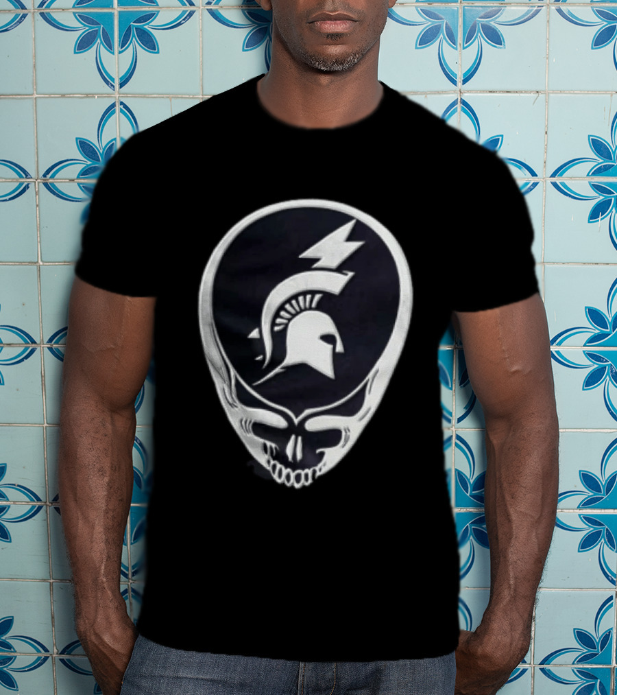 Michigan State University Spartan Helmet Steal Your Face T-Shirt