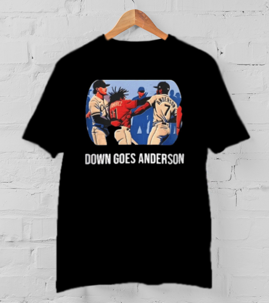 MLB Jose Ramirez Vs Tim Anderson Down Goes Anderson Baseball Fight T-Shirt