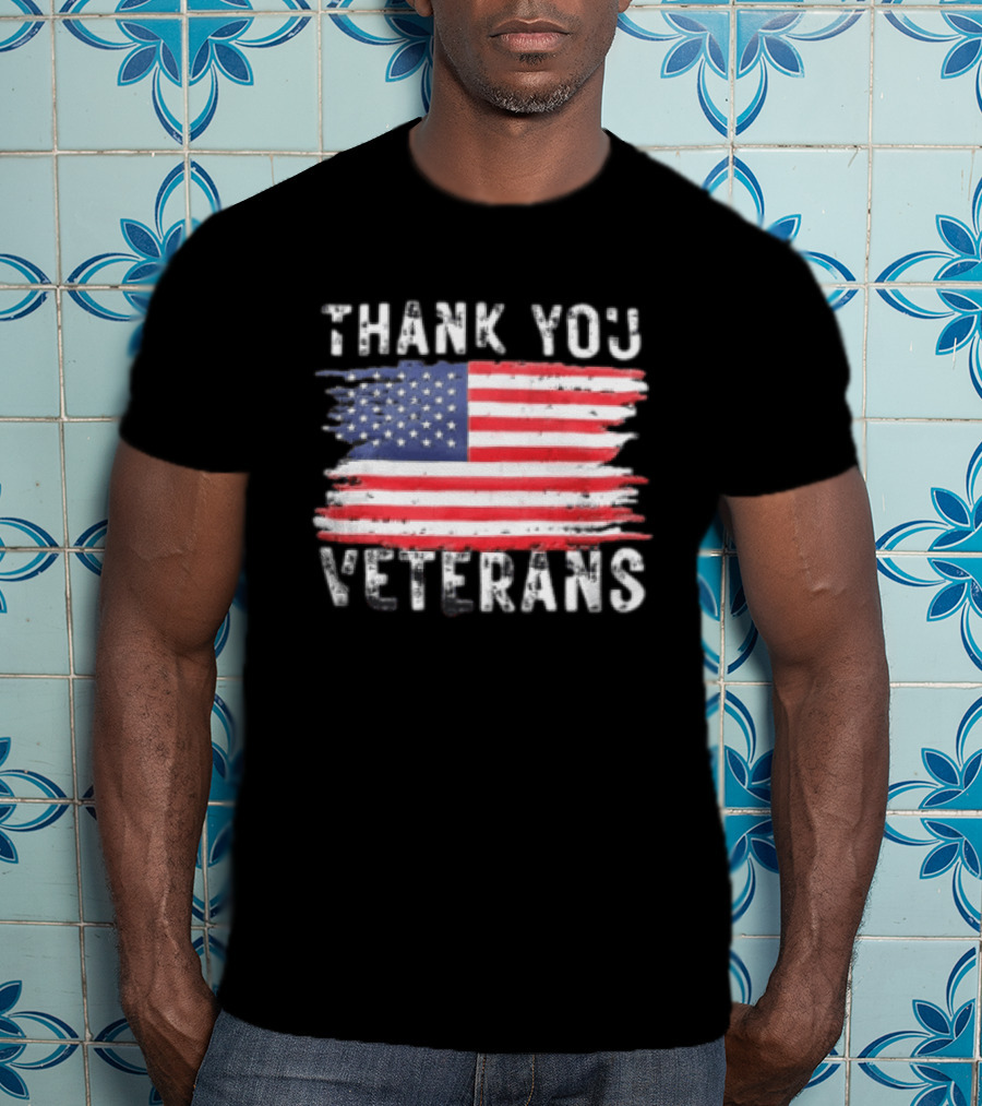 Thank You Veterans American Flag Appreciation T-Shirt