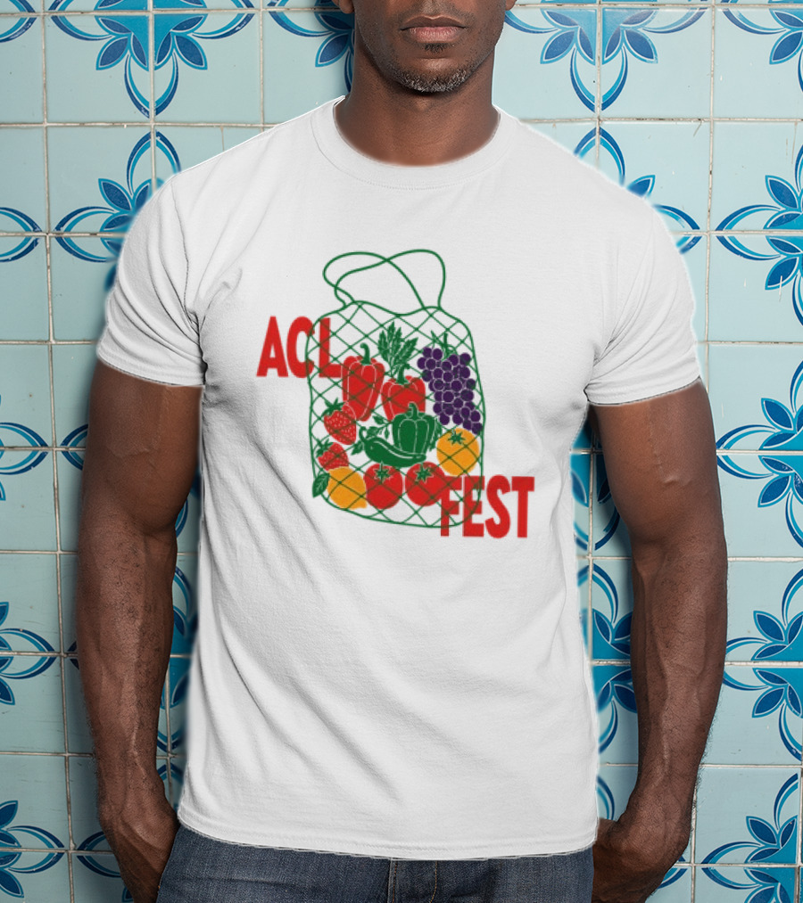 ACL Festival Women's Market Crop Top Lineup Veggie Bag T-Shirt