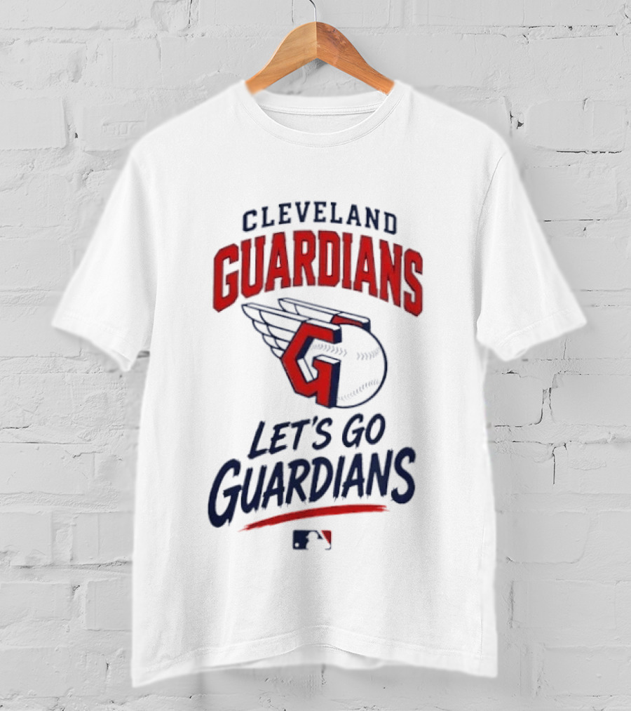 Cleveland Guardians Let's Go Guardians Winged Baseball MLB T-Shirt