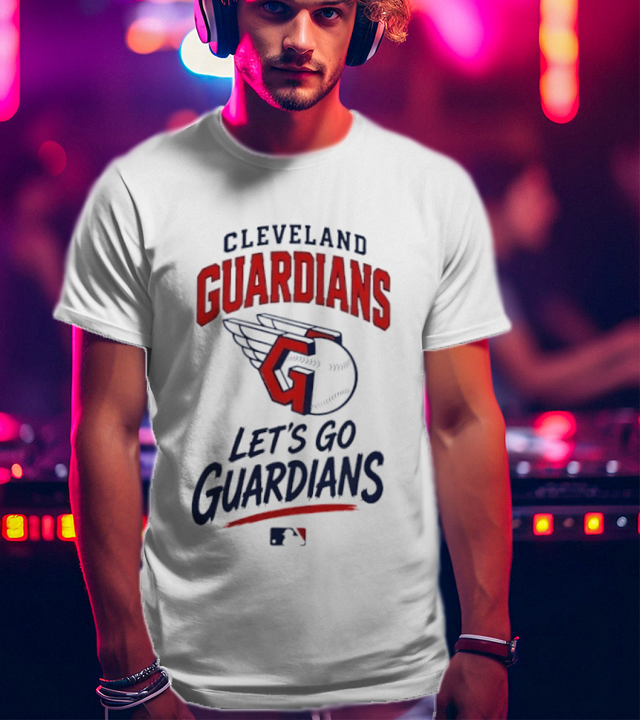 Cleveland Guardians Let's Go Guardians Winged Baseball MLB T-Shirt