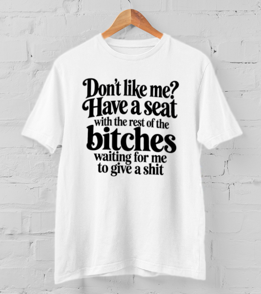 Don't Like Me Have A Seat With The Rest Of The Bitches Waiting For Me To Give A Shit T-Shirt