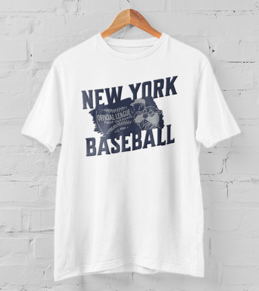 New York Baseball Official League Player Swinging Bat T-Shirt