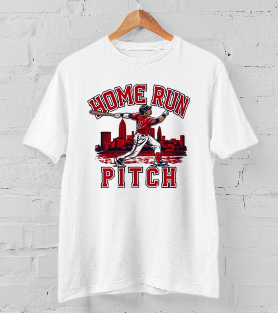 Home Run Pitch City Batter Red Skyline Sports T-Shirt