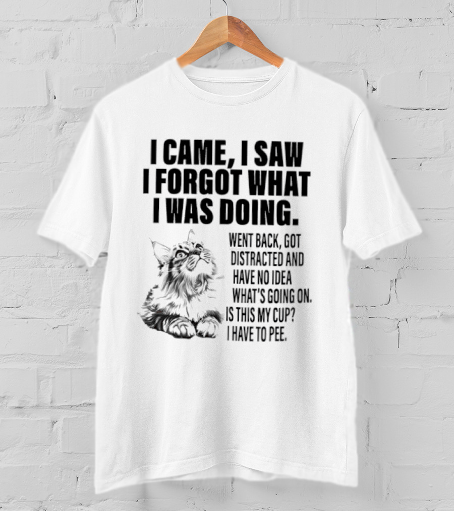 I Came I Saw I Forgot What I Was Doing Cat Got Distracted Coffee T-Shirt