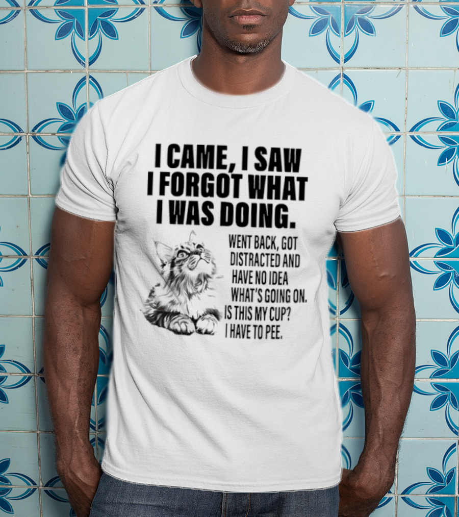 I Came I Saw I Forgot What I Was Doing Cat Got Distracted Coffee T-Shirt