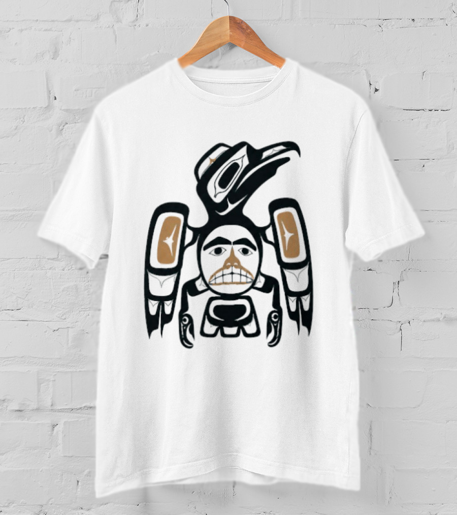 Jennifer Lawrence Turquoise Tribal Art Bird Totem T-Shirt