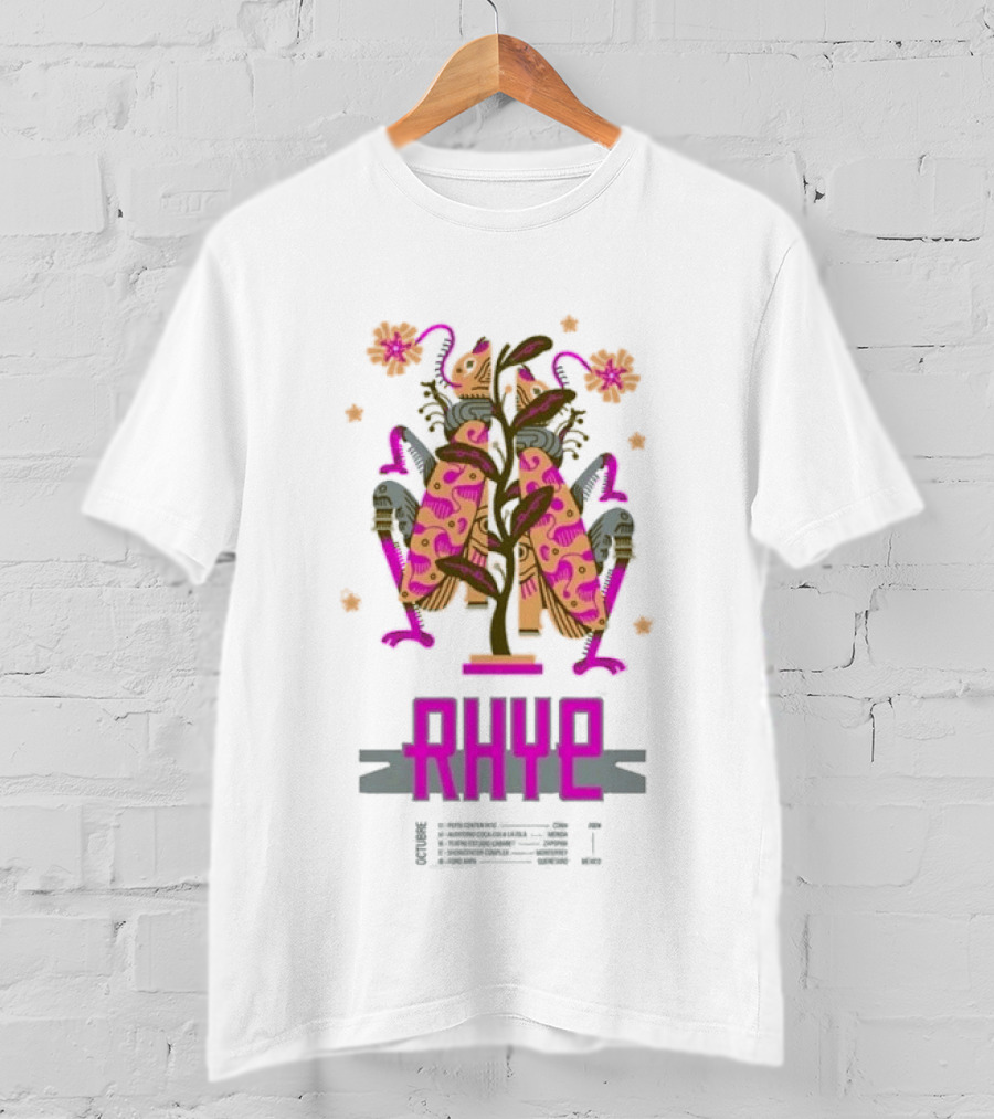 Rhye X Chepeshepe Mexico Tour 2026 Vibrant Floral And Creature Motif T-Shirt