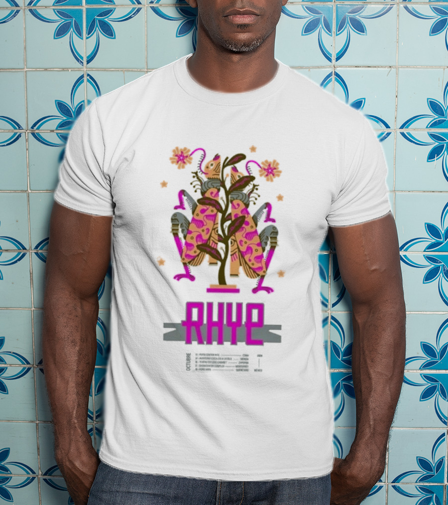 Rhye X Chepeshepe Mexico Tour 2026 Vibrant Floral And Creature Motif T-Shirt