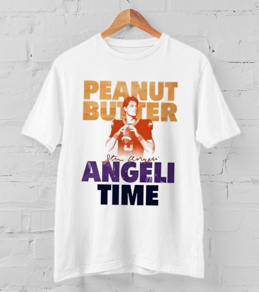 Peanut Butter Steve Angeli Time Football Player Holding Ball T-Shirt