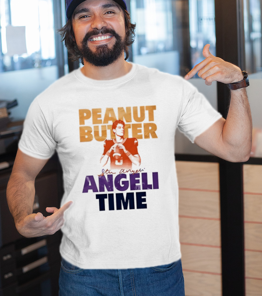 Peanut Butter Steve Angeli Time Football Player Holding Ball T-Shirt