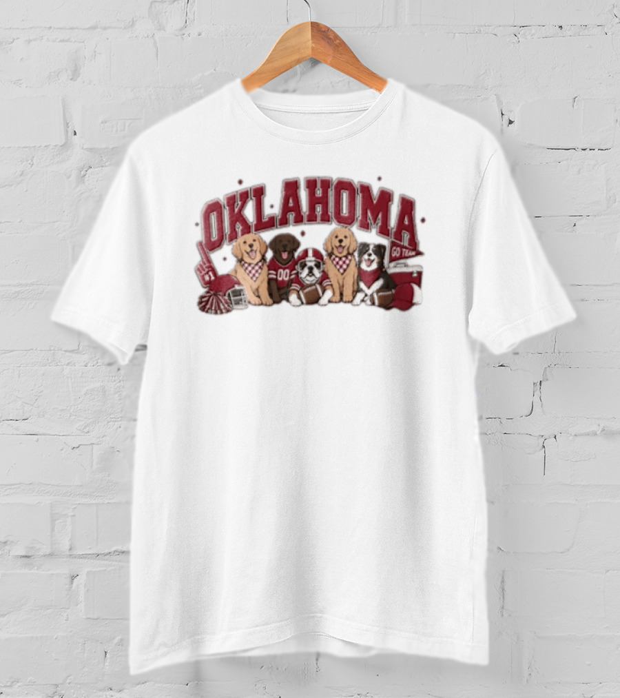 Oklahoma Sooners Go Team Dogs In Football Jerseys T-Shirt