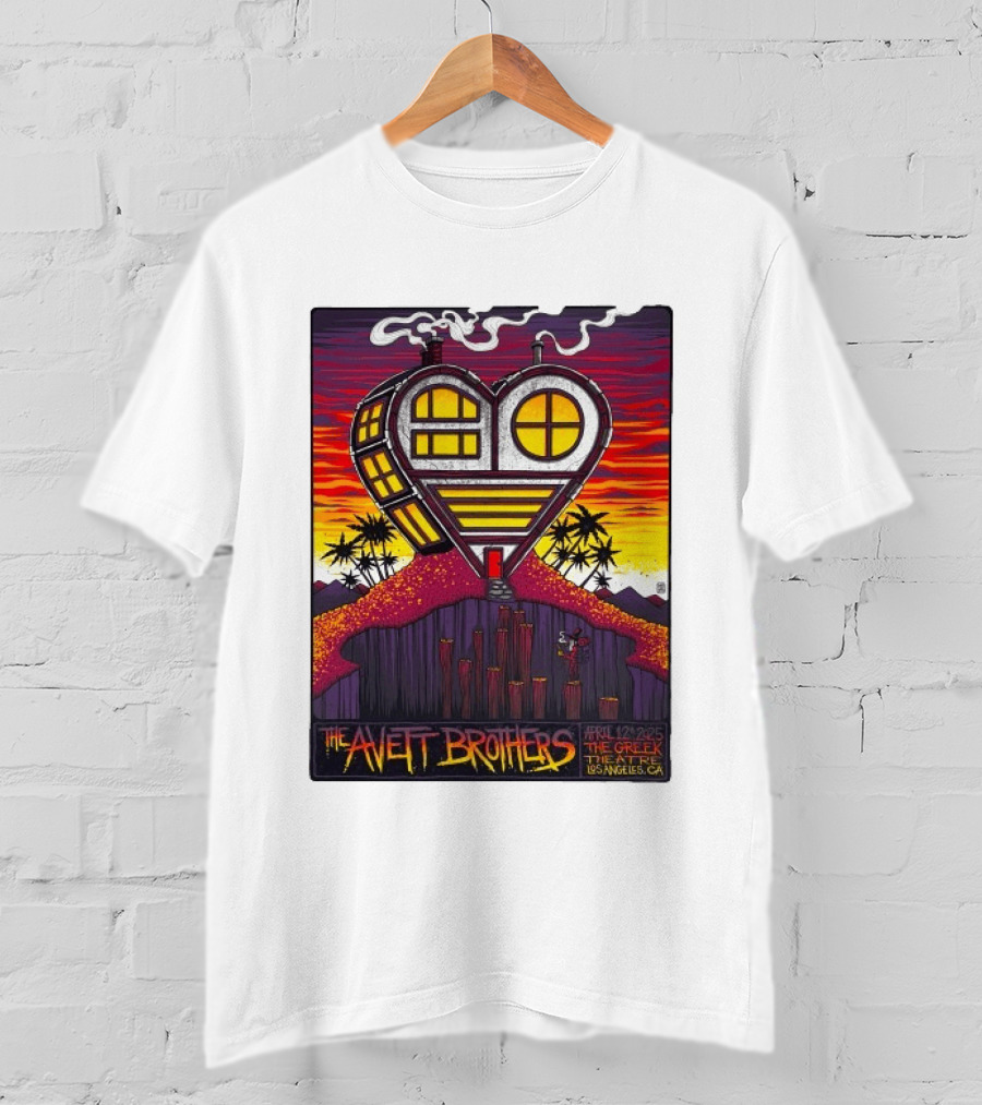 The Avett Brothers Heart Shaped House Greek Theater Los Angeles CA April 12 2025 T-Shirt
