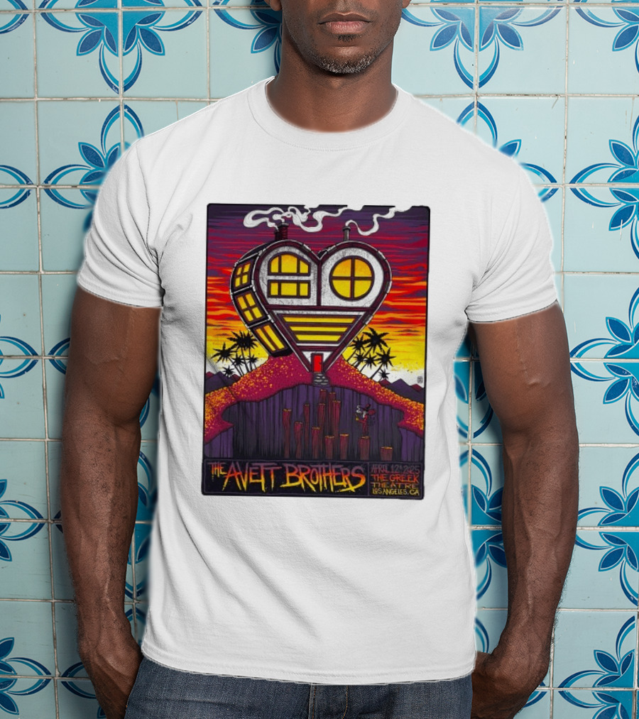 The Avett Brothers Heart Shaped House Greek Theater Los Angeles CA April 12 2025 T-Shirt