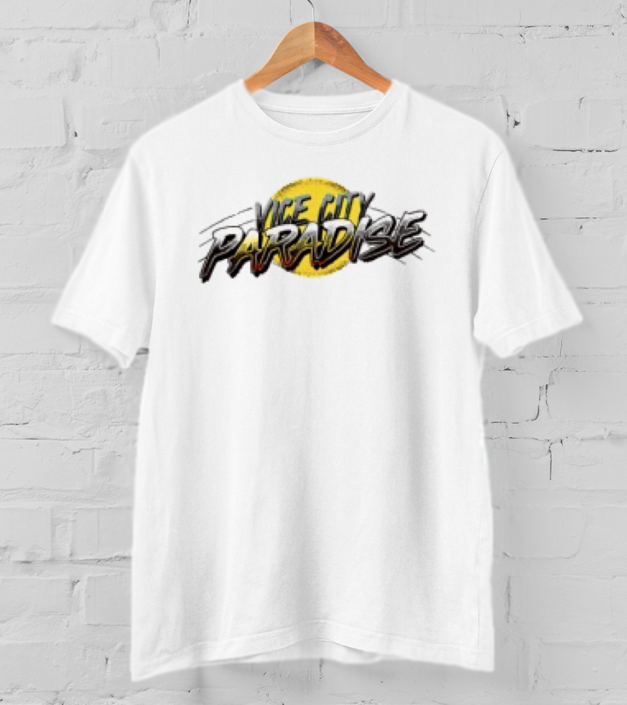 The Wynwood Walls Shop Faile Vice City Paradise Retro Inspired Style White T-Shirt