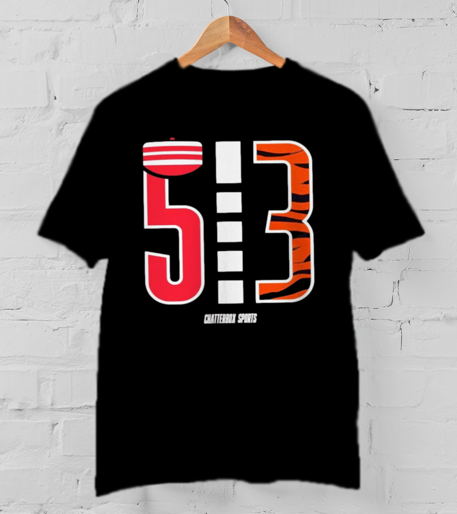 513 Cincinnati Bengals Helmet Tiger Stripes Chatterbox Sports T-Shirt