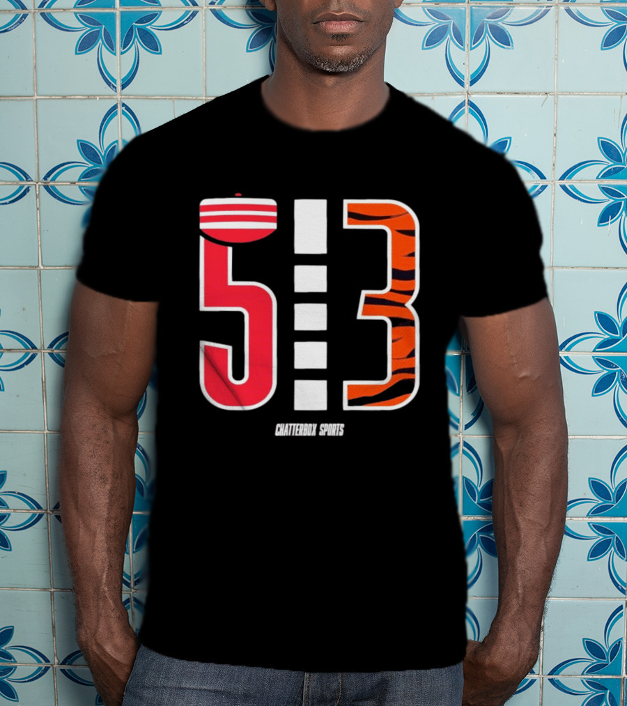 513 Cincinnati Bengals Helmet Tiger Stripes Chatterbox Sports T-Shirt