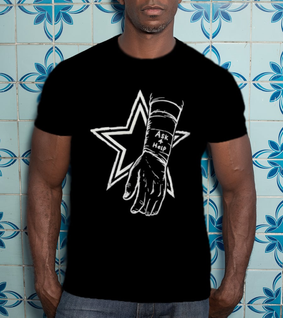 Ask 4 Help Arm Cast Star Dallas Cowboys T-Shirt